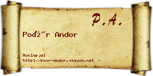 Poór Andor névjegykártya