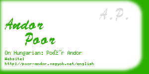 andor poor business card